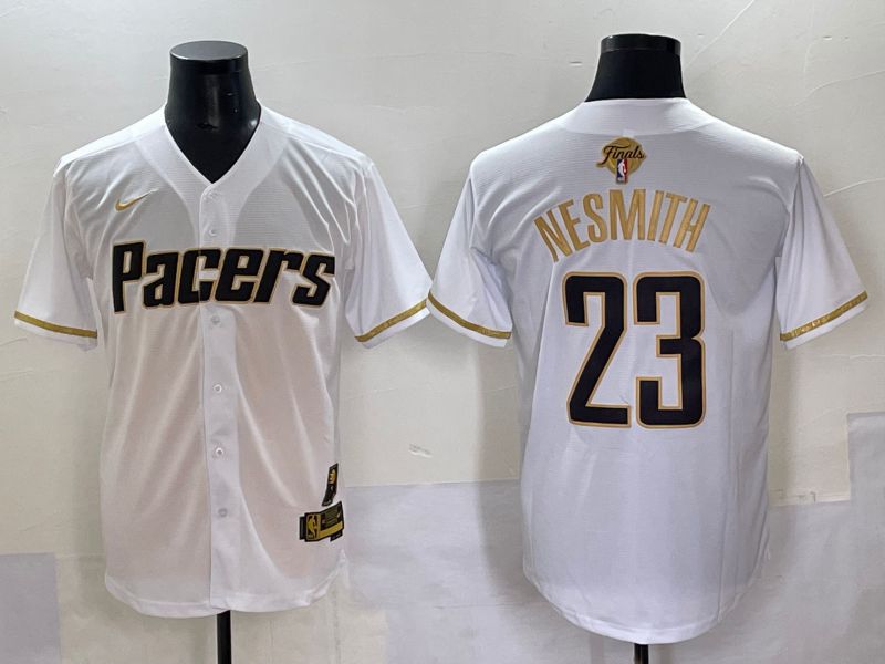 Men 2025 Indiana Pacers #23 Nesmith White Joint Name NBA Jersey style 24
